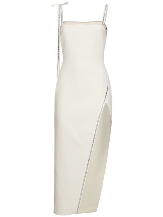 David Koma: Embroidered cady midi dress - White - women_0 | Luisa Via Roma