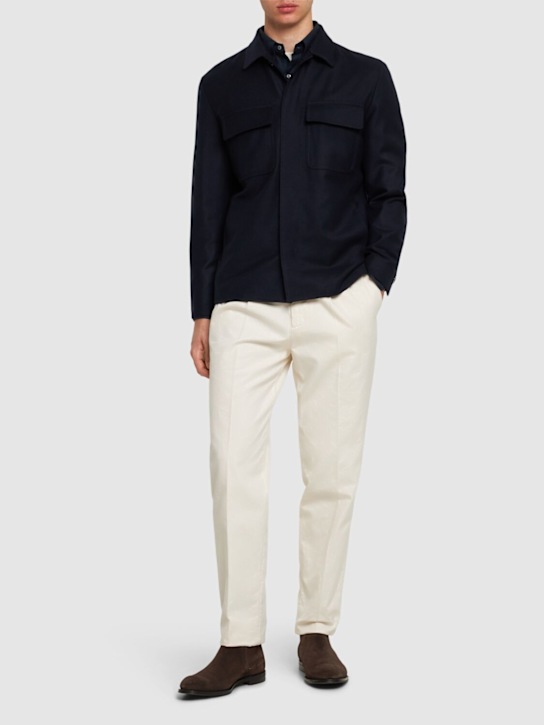 Lardini: Wool & cashmere overshirt - men_1 | Luisa Via Roma