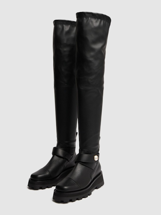 Jimmy Choo: 40mm Meena leather boots - Black - women_2 | Luisa Via Roma