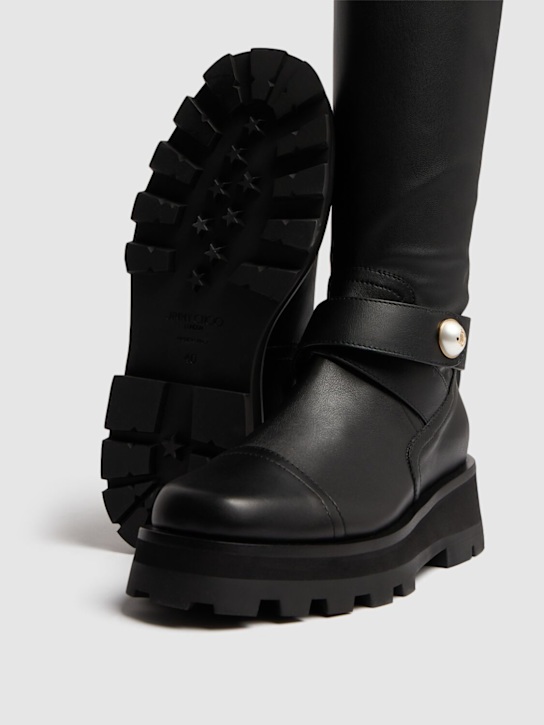 Jimmy Choo: 40mm Meena leather boots - Black - women_3 | Luisa Via Roma