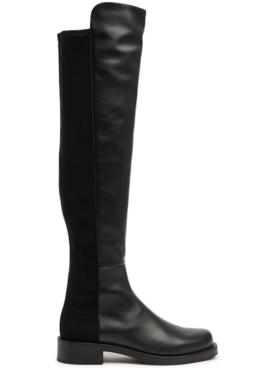 Stuart Weitzman: 40mm 5050 Bold leather & suede boots - women_0 | Luisa Via Roma