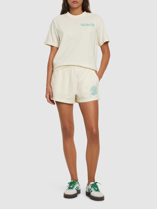 Sporty & Rich: Connecticut Crest disco shorts - women_1 | Luisa Via Roma