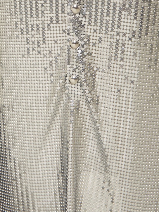 Rabanne: Minigonna in micro mesh - Argento - women_3 | Luisa Via Roma
