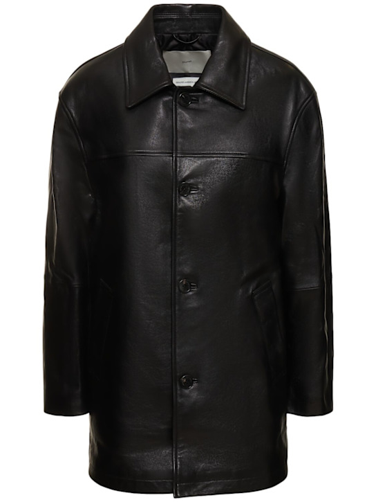 Dunst: Unisex buttoned leather jacket - Black - women_0 | Luisa Via Roma