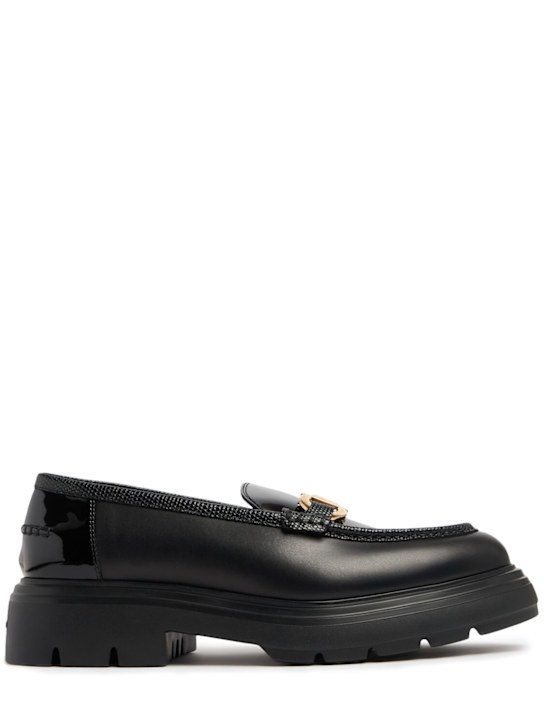Ferragamo: 20mm Brooke brushed leather loafers - women_0 | Luisa Via Roma