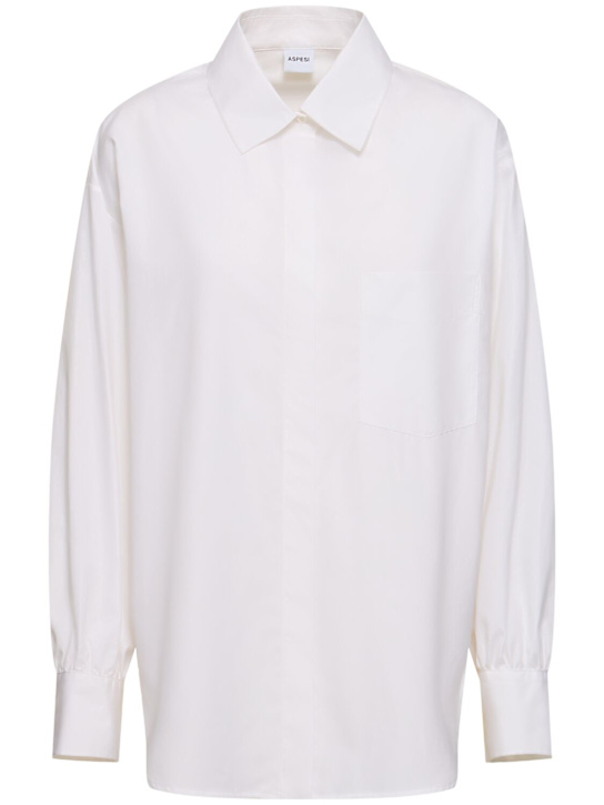 ASPESI: Cotton poplin shirt - White - women_0 | Luisa Via Roma