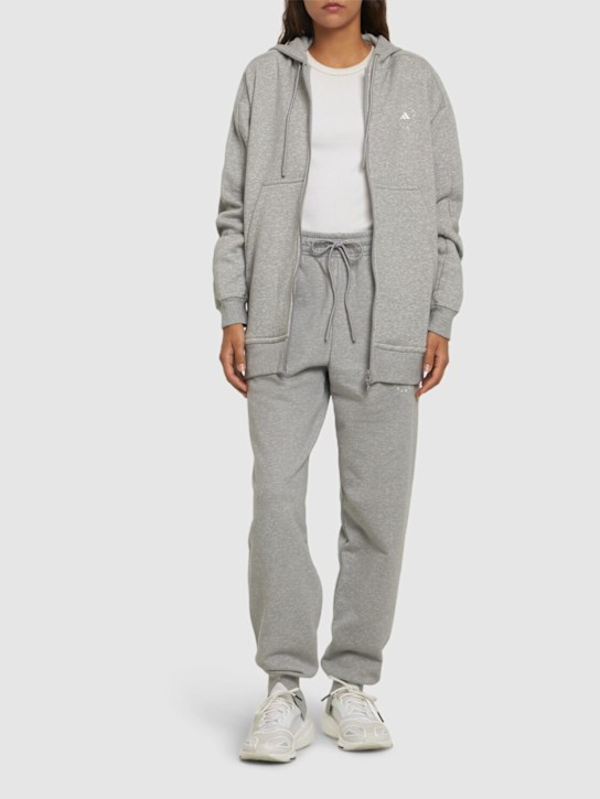 adidas By Stella McCartney: ASMC oversize full zip hoodie - Grey - women_1 | Luisa Via Roma