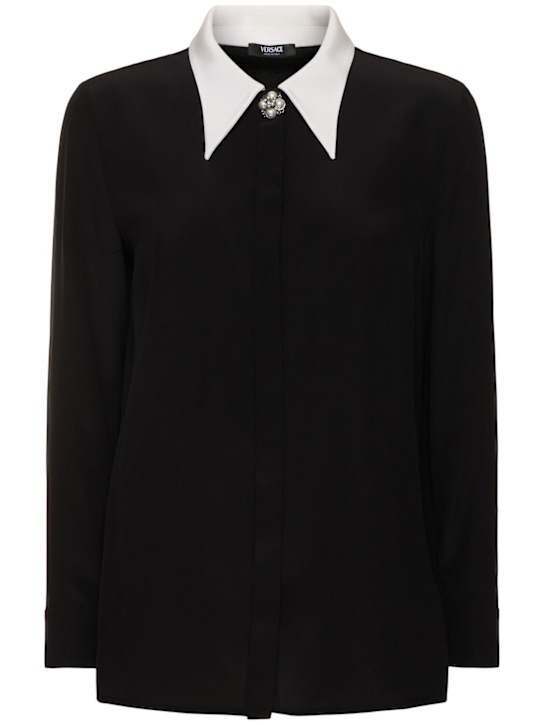 Versace: Silk crepe de chine shirt - women_0 | Luisa Via Roma