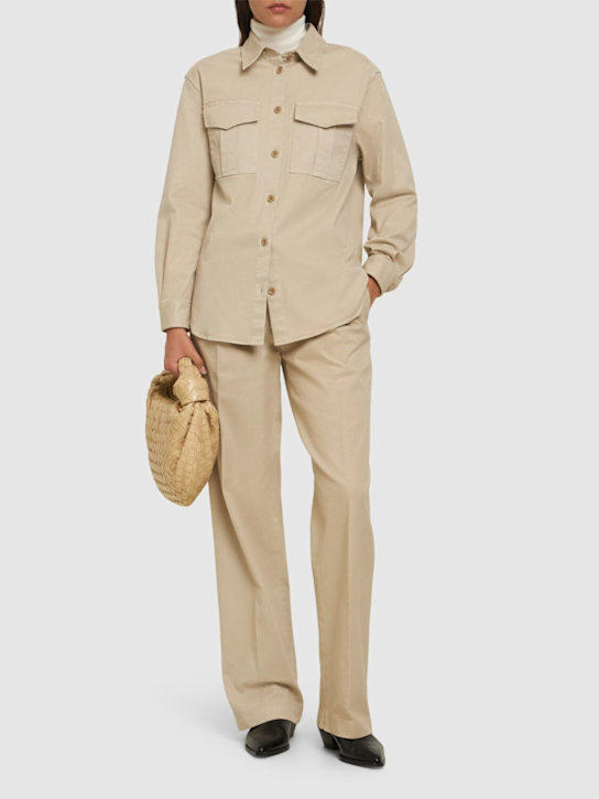 ASPESI: Garment dyed gabardine shirt - women_1 | Luisa Via Roma