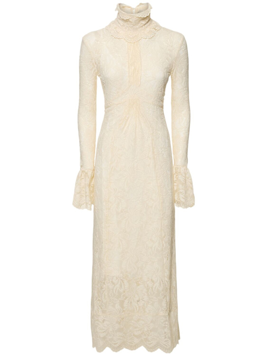 Rabanne: Stretch lace midi dress - women_0 | Luisa Via Roma