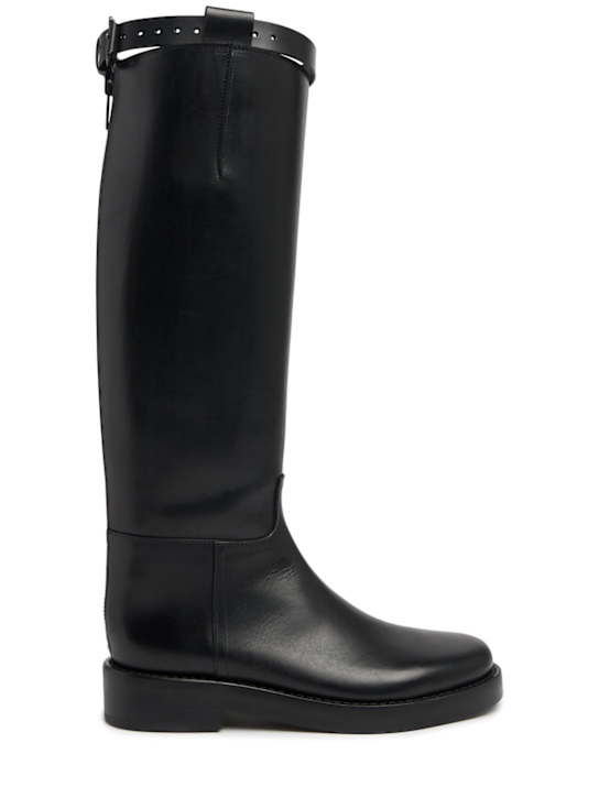 Ann Demeulemeester: 40mm Stan leather tall boots - Black - women_0 | Luisa Via Roma