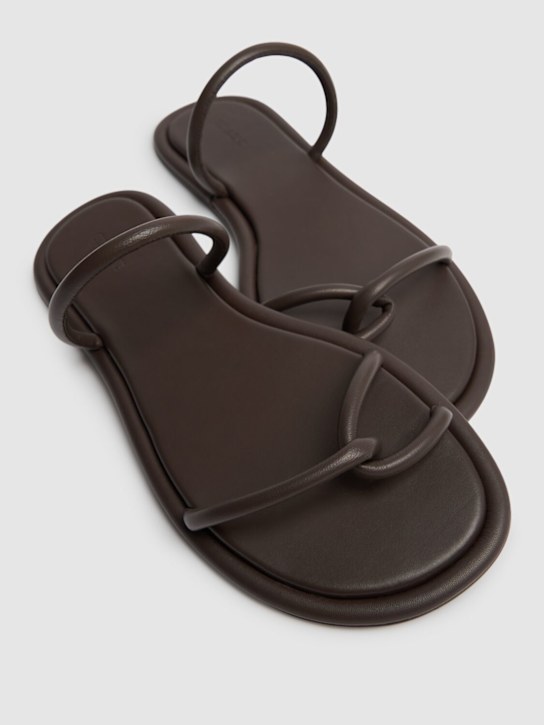 St. Agni: 5mm Loop leather slides - Chocolate - women_1 | Luisa Via Roma