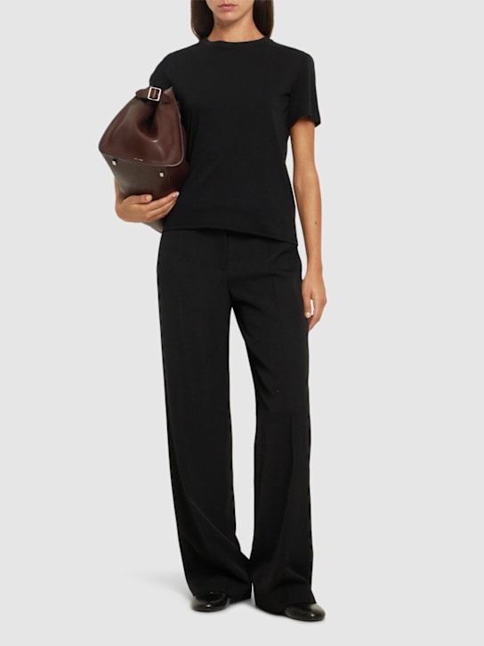 The Row: Wesler cotton jersey t-shirt - Black - women_1 | Luisa Via Roma