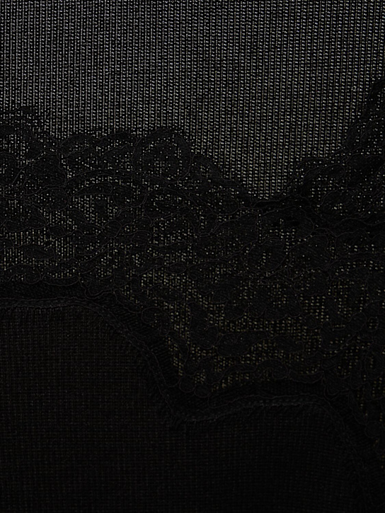 Christopher Esber: Ribbed tech long dress w/lace - Black - women_3 | Luisa Via Roma