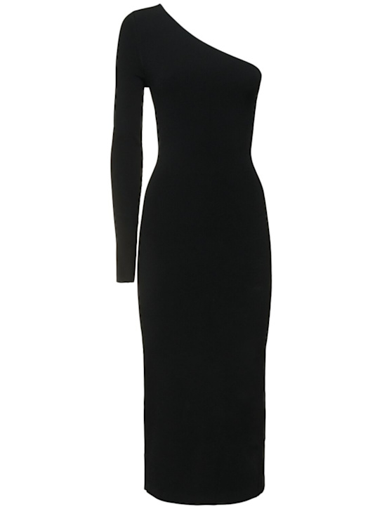 Victoria Beckham: Vestito monospalla midi in misto viscosa - Nero - women_0 | Luisa Via Roma