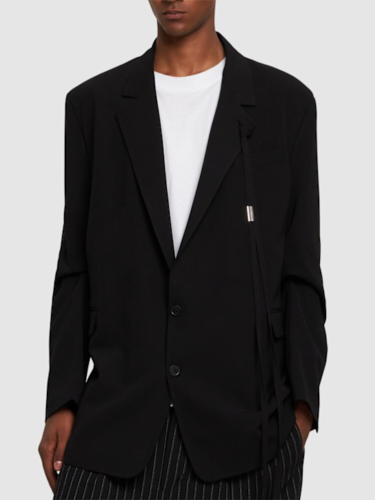 Ann Demeulemeester: Anthoon tailored wool blend blazer - men_2 | Luisa Via Roma