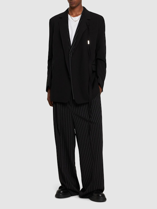 Ann Demeulemeester: Anthoon tailored wool blend blazer - Black - men_1 | Luisa Via Roma