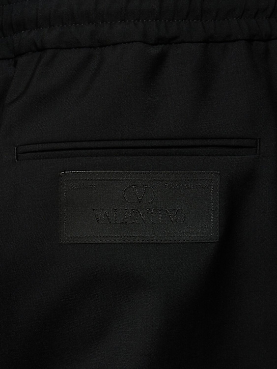 Valentino: Wool & mohair jogger pants - men_1 | Luisa Via Roma