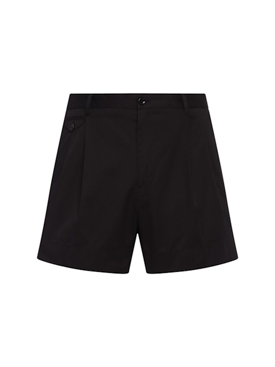 Dolce&Gabbana: Double pleat Bermuda shorts - Black - men_0 | Luisa Via Roma