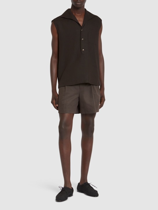 Dolce&Gabbana: Sleeveless linen shirt - men_1 | Luisa Via Roma