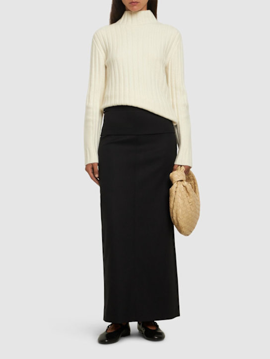 Proenza Schouler: Adriana wool twill suiting long skirt - Black - women_1 | Luisa Via Roma