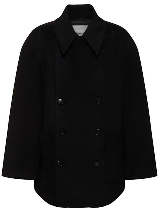 The Frankie Shop: Cooper wool blend peacoat - Black - men_0 | Luisa Via Roma