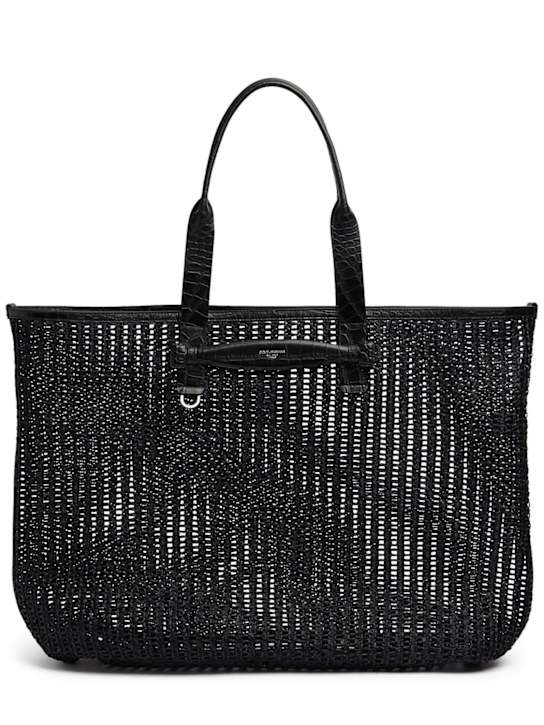 Dolce&Gabbana: Leather woven shopper bag - men_0 | Luisa Via Roma