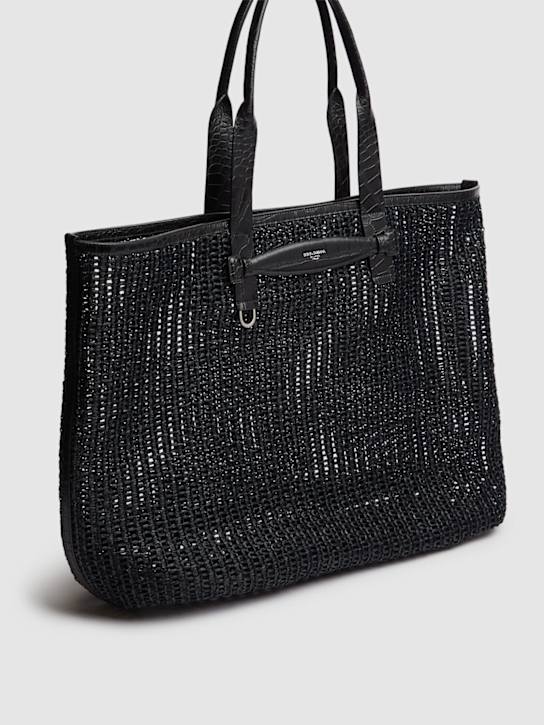 Dolce&Gabbana: Leather woven shopper bag - men_1 | Luisa Via Roma
