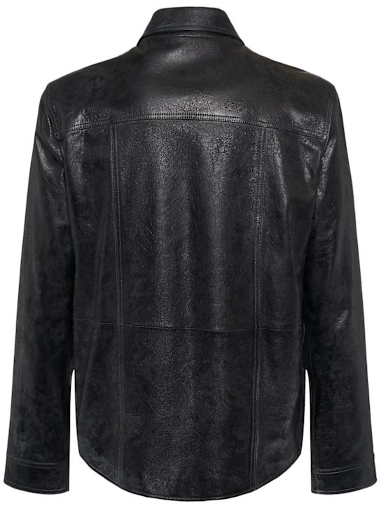 Dolce&Gabbana: Leather overshirt - Black - men_4 | Luisa Via Roma