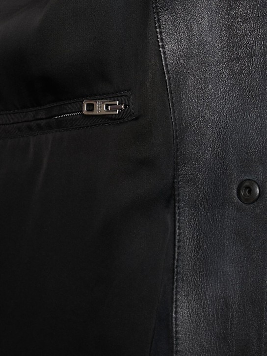 Dolce&Gabbana: Leather overshirt - Black - men_5 | Luisa Via Roma