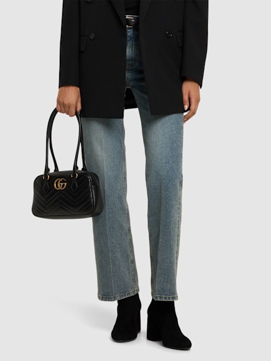 Stuart Weitzman: 85mm Flareblock suede ankle boots - Black - women_1 | Luisa Via Roma