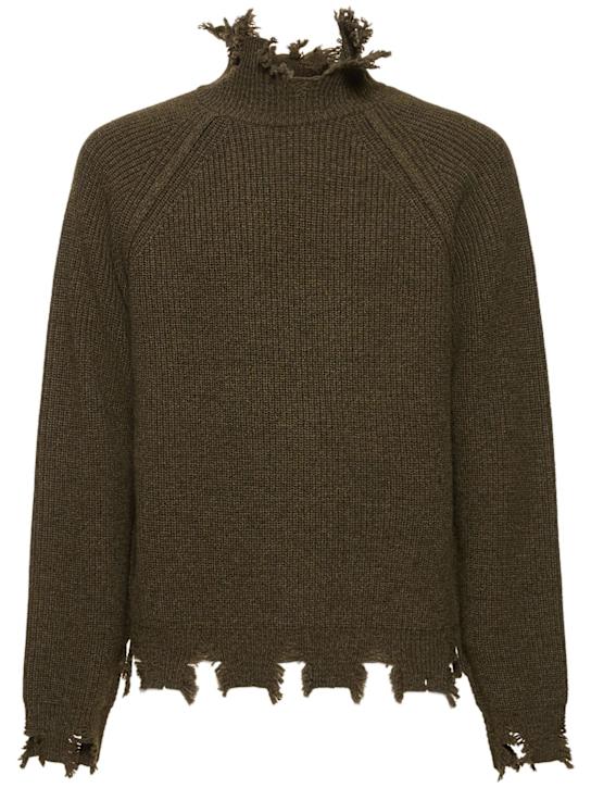 Andersson Bell: Roghen distressed turtleneck sweater - Taupe - men_0 | Luisa Via Roma