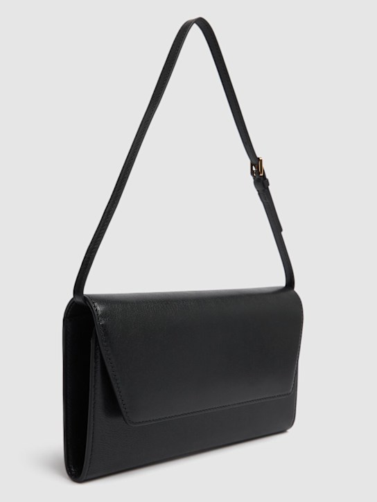 The Row: Evening shiny leather clutch - Black - women_2 | Luisa Via Roma