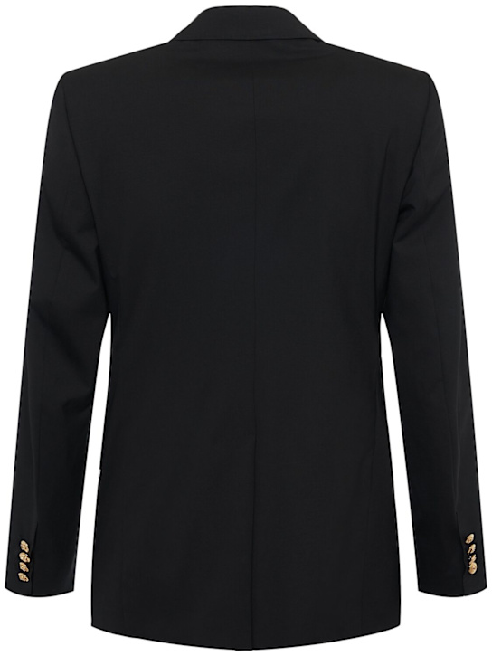 Dolce&Gabbana: Double breasted peak lapel wool suit - Black - men_3 | Luisa Via Roma