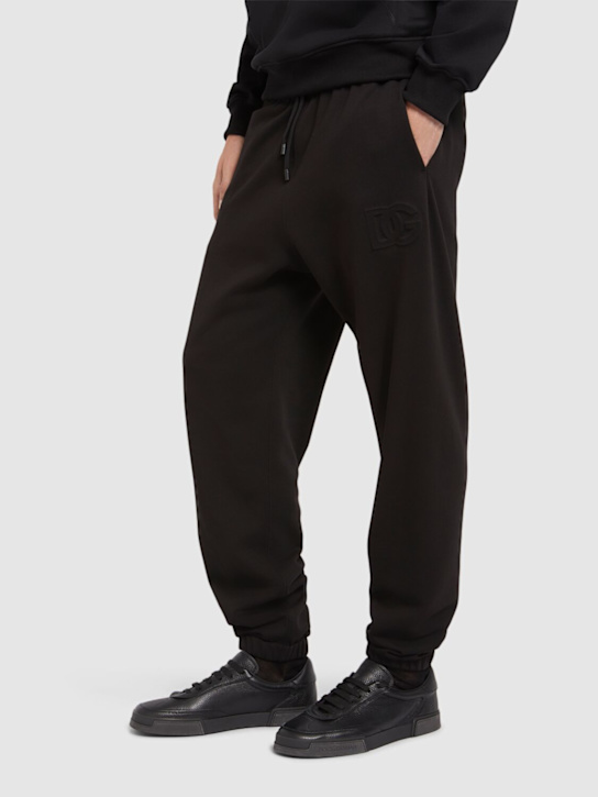 Dolce&Gabbana: Formale leather low sneakers - Nero/Nero - men_1 | Luisa Via Roma