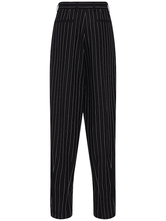 Dolce&Gabbana: Double pleated linen blend amphora pants - Black - men_4 | Luisa Via Roma
