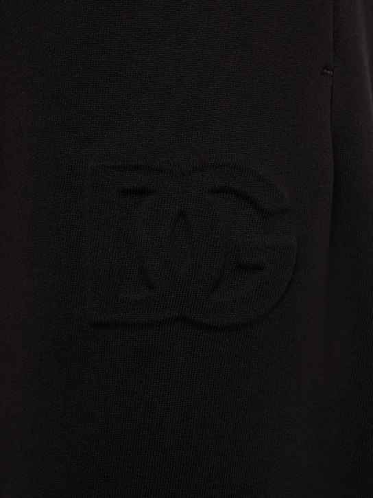 Dolce&Gabbana: Logo embossed jersey jogging pants - Black - men_3 | Luisa Via Roma