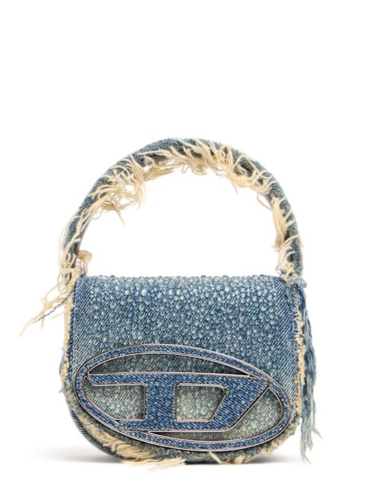 Diesel: XS 1DR Washed denim & crystal bag - women_0 | Luisa Via Roma