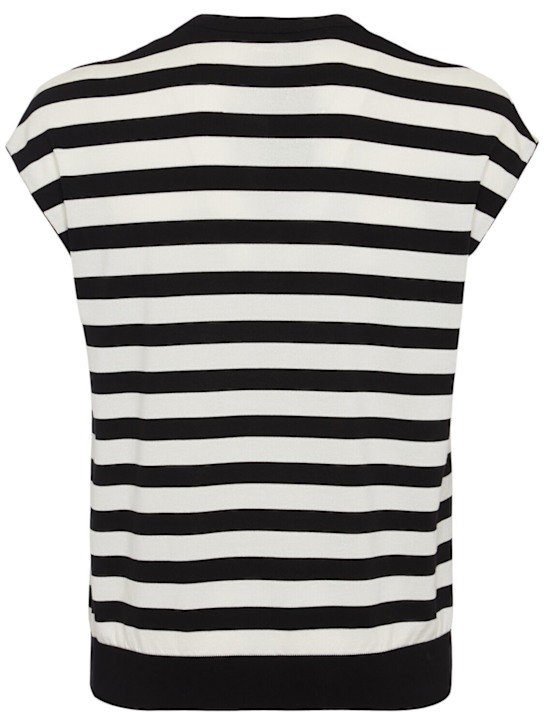 Dolce&Gabbana: Striped cotton knit top - White/Black - men_4 | Luisa Via Roma