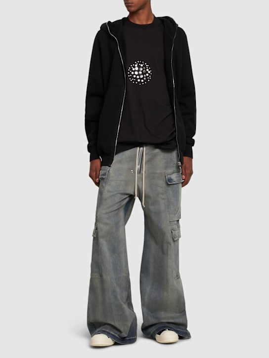 Rick Owens DRKSHDW: Jumbo Belas double denim cargo pants - men_1 | Luisa Via Roma