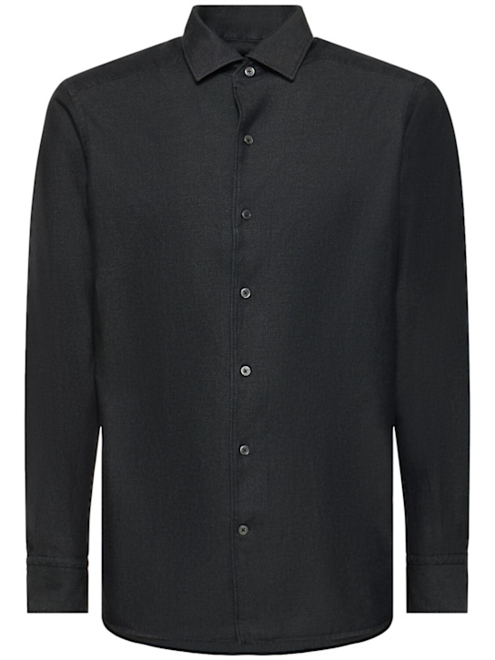 Zegna: Cashco regular fit denim shirt - men_0 | Luisa Via Roma