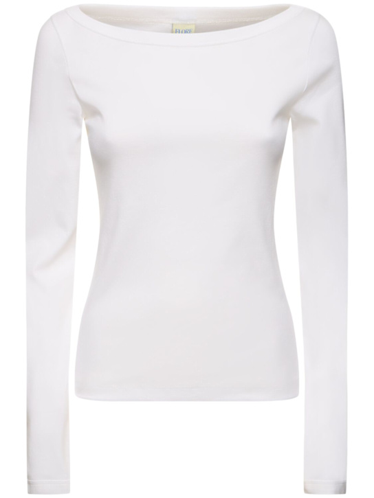 Flore Flore: Steffi Longsleeve organic cotton t-shirt - White - women_0 | Luisa Via Roma