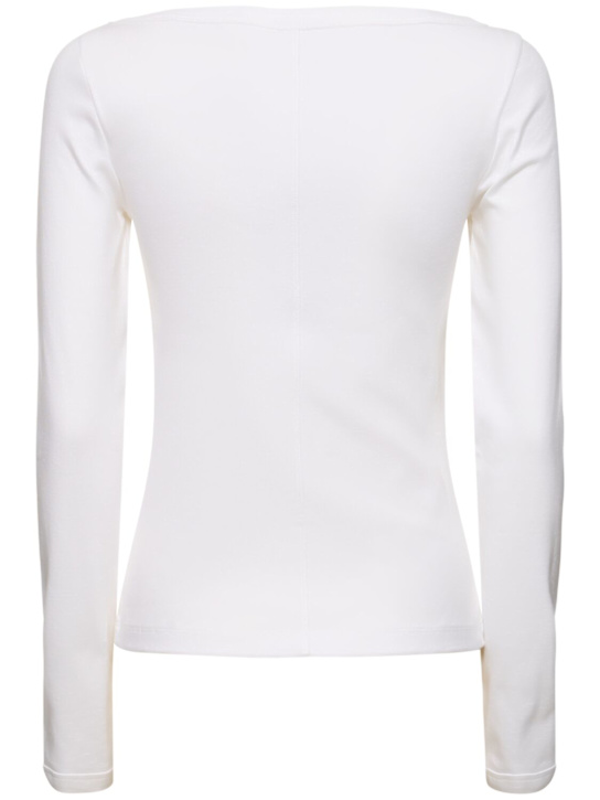 Flore Flore: Steffi Longsleeve organic cotton t-shirt - White - women_4 | Luisa Via Roma