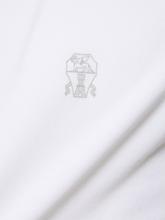 Brunello Cucinelli: Brunello Cucinelli logo piquet polo - White - men_3 | Luisa Via Roma