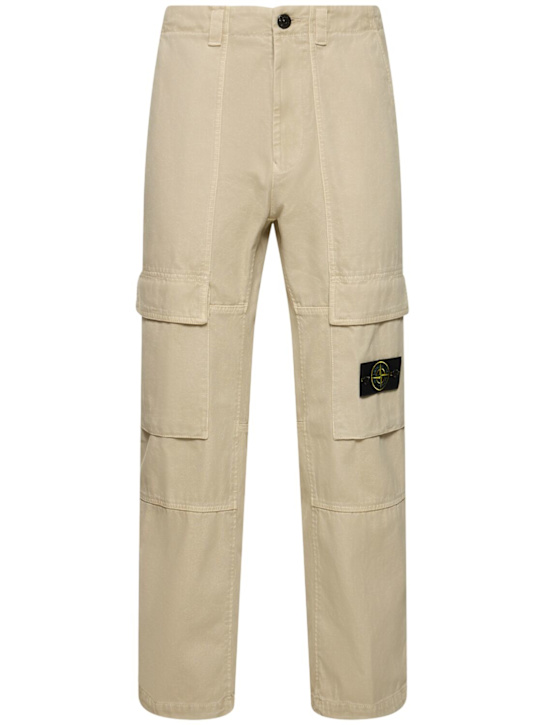 Stone Island: Cotton regular pants - men_0 | Luisa Via Roma