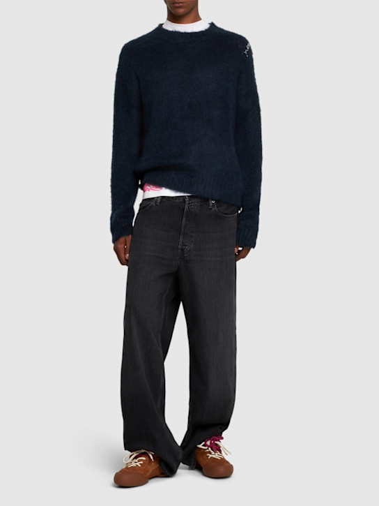 Marni: Round neck sweater - Midnight Blue - men_1 | Luisa Via Roma