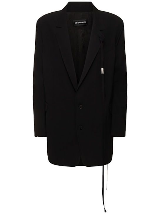 Ann Demeulemeester: Anthoon tailored wool blend blazer - Black - men_0 | Luisa Via Roma