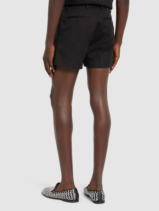 Dolce&Gabbana: Double pleat Bermuda shorts - Black - men_2 | Luisa Via Roma