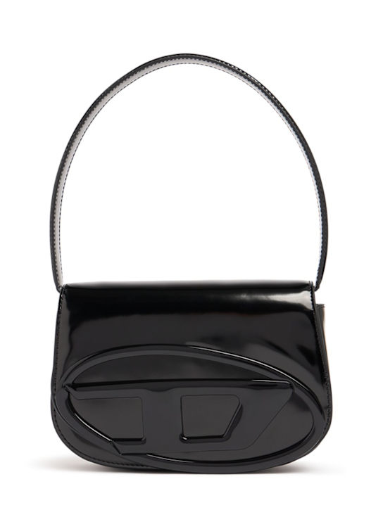 Diesel: 1DR leather shoulder bag - Black - men_0 | Luisa Via Roma