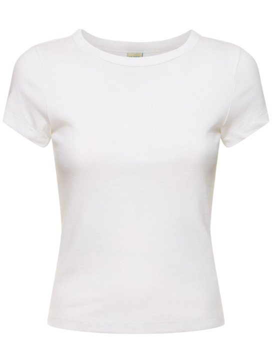 Flore Flore: Car Baby Tee organic cotton rib t-shirt - White - women_0 | Luisa Via Roma